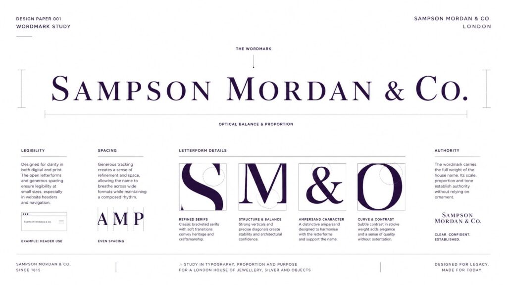 Sampson Mordan Wordmark Logo study