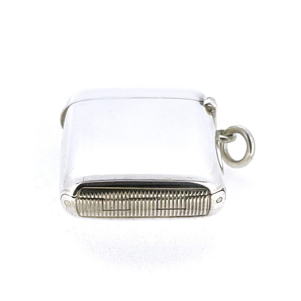 Historic striker wear retained on the antique sterling silver match case
