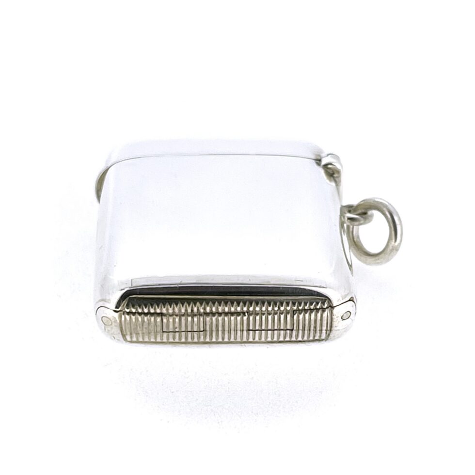 Historic striker wear retained on the antique sterling silver match case