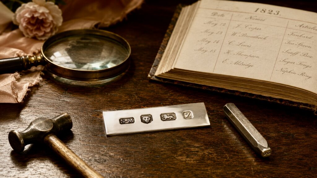 Antique workshop with hallmarking tools
